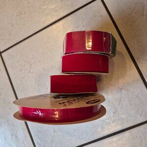 4 NEW Rolls of Red Velvet type Craft Ribbon